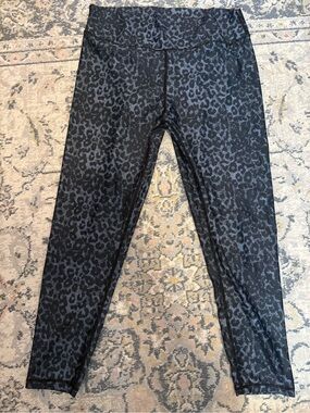 ZYIA Active Blue and Charcoal Leopard Leggings sz 16-18